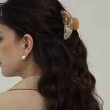 Swirled Amber Claw Hair Clip